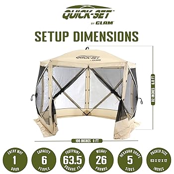 Amazon.com: CLAM Pop Up Screen Tent, Outdoor Camping Gazebo